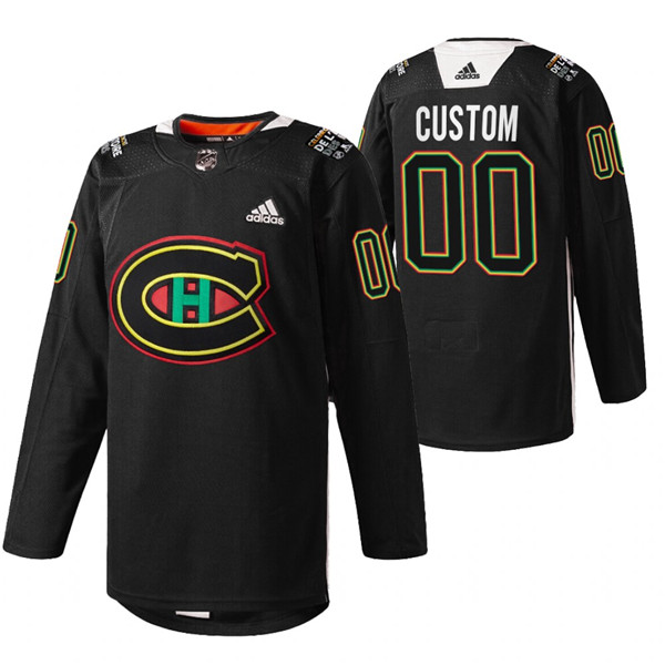 Men's Montreal Canadiens Active Player Custom 2022 Black Warm Up History Night Stitched Jersey - Click Image to Close